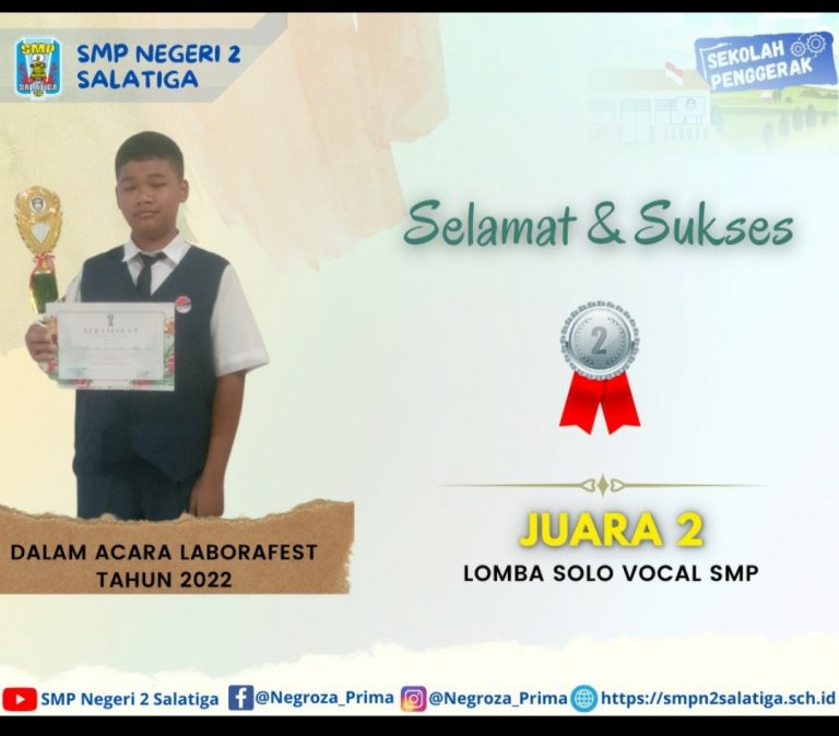Juara II Lomba Solo Vokal SMP