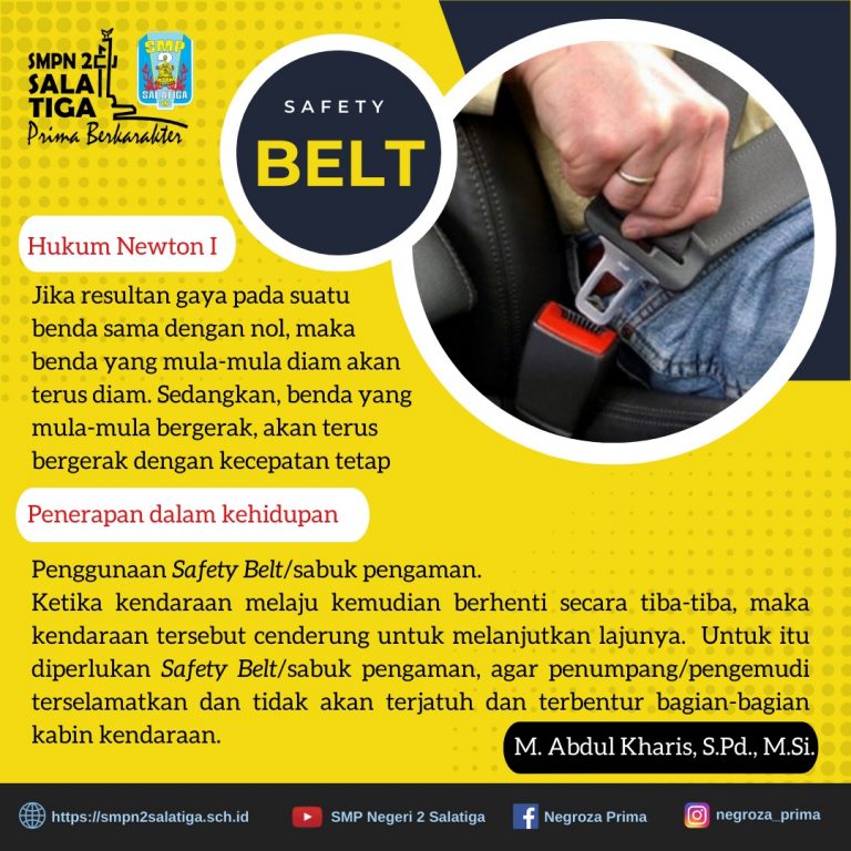 Safety Belt dalam Hukum Newton I dan Penerapan dalam Kehidupan